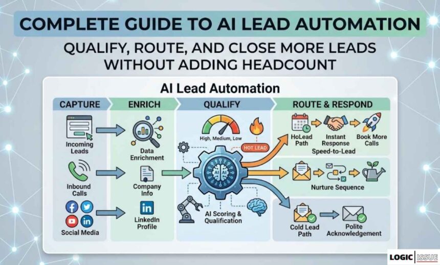 This infographic illustrates the steps for implementing an efficient AI-driven lead qualification and routing workflow, designed to boost conversion rates and streamline the sales process.